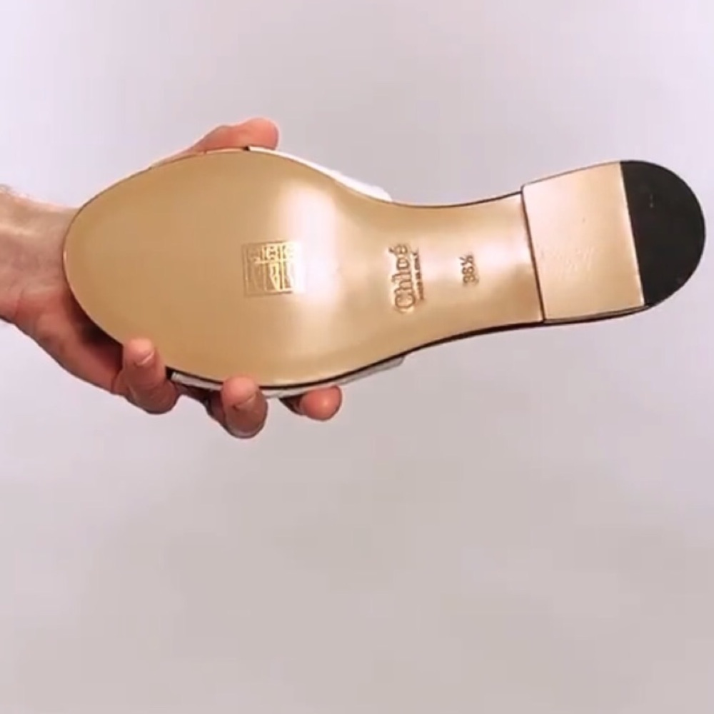 CHLOE NEW COLLECTION White C Flats AUTHENTIC - Picture 5 of 8